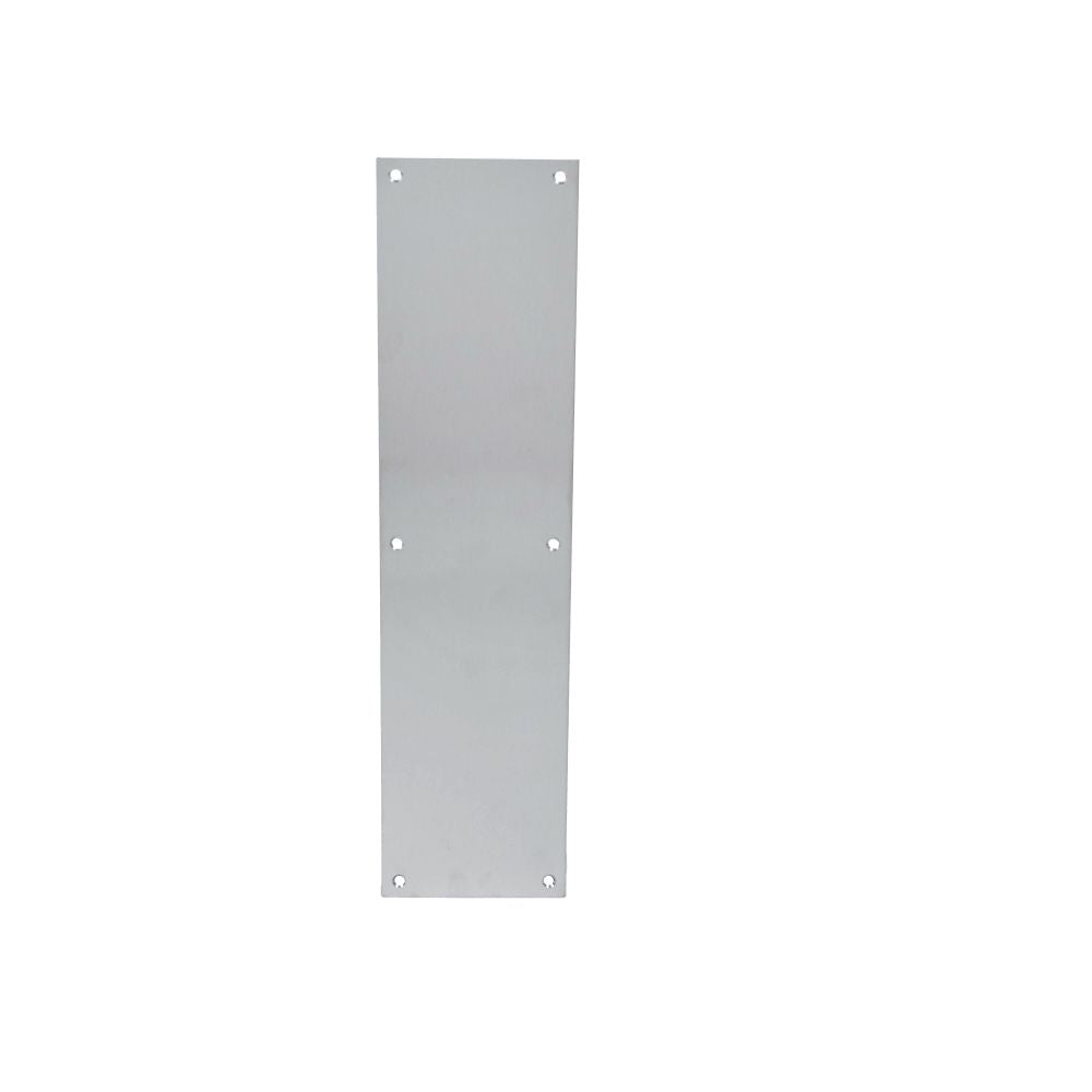 Trimco 10013630 4" x 16" Square Corner Push Plate Satin Stainless Steel Finish Main image