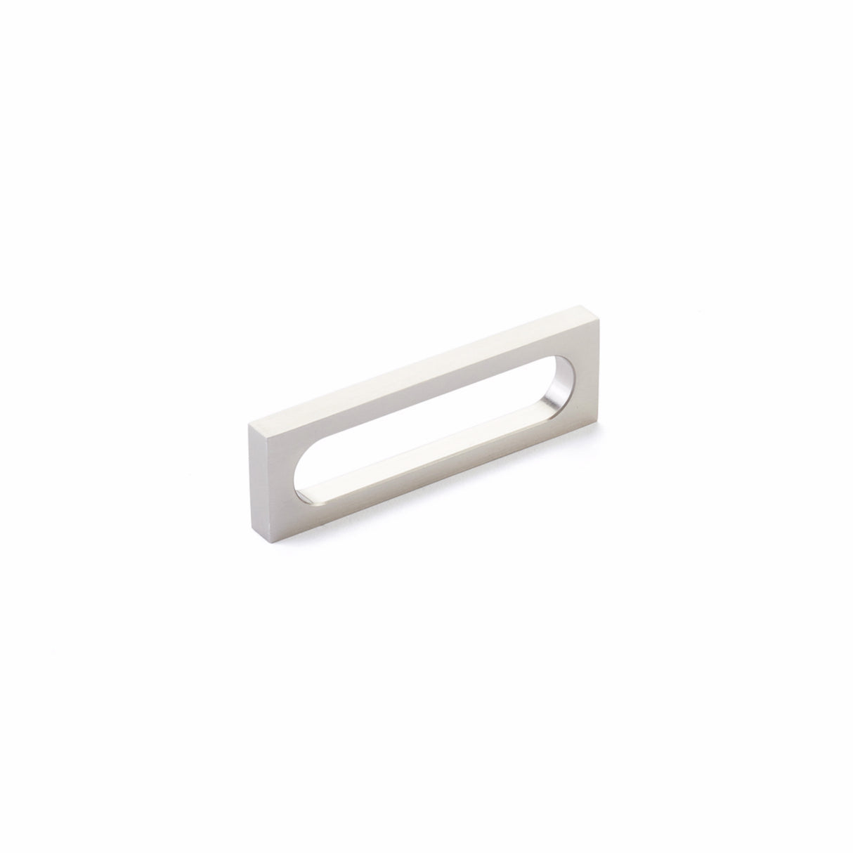 Schaub 10032-BN 3-7/8" Cafe Modern Oval Slot Cabinet Pull with 3-1/2" Center to Center Brushed Nickel Finish