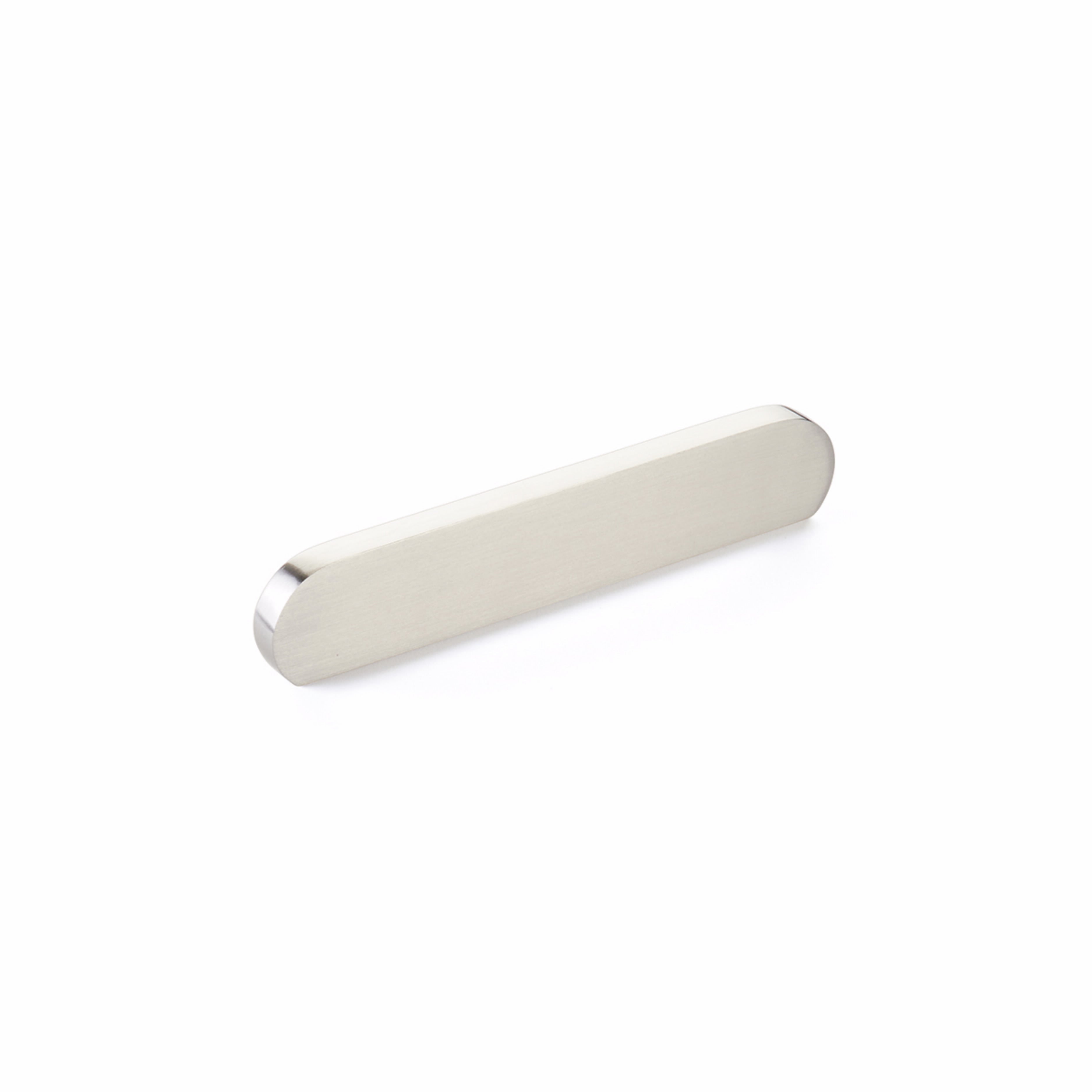 Schaub 10042-BN 5-7/8" Cafe Modern Oval Cabinet Pull with 4" and 5" Center to Center Brushed Nickel Finish Main image