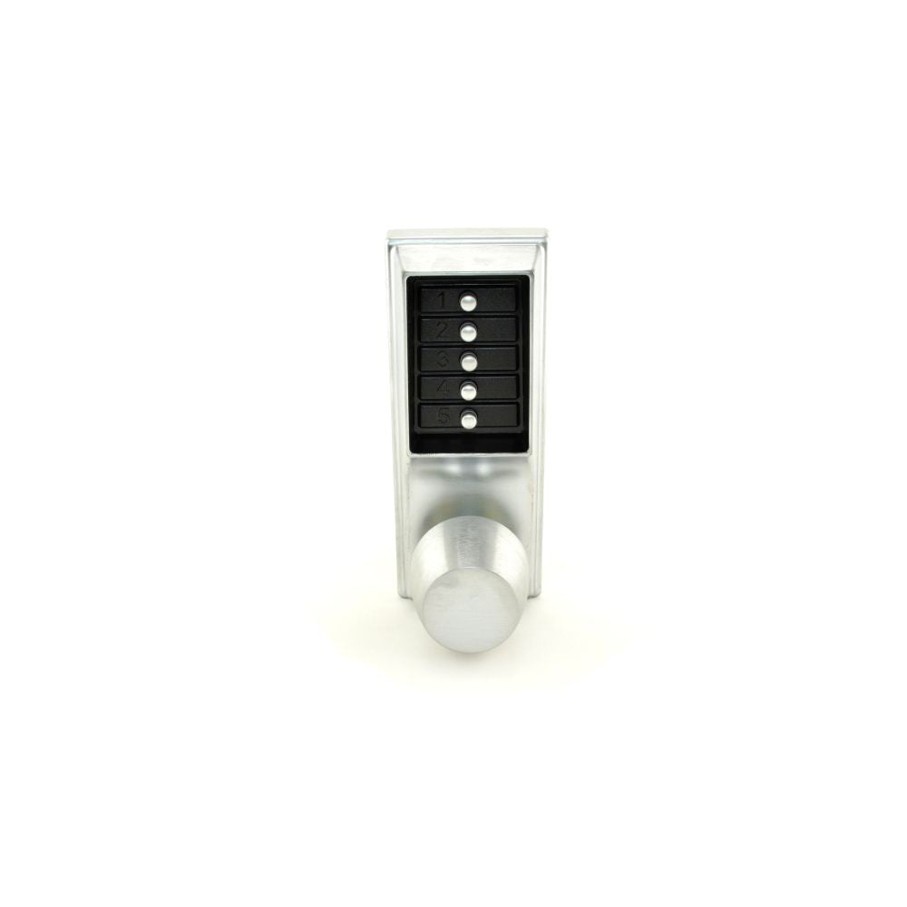 Kaba Simplex 101126D Mechanical Pushbutton Knob Lock Combination Only; 2-3/4" Backset Satin Chrome Finish Main image