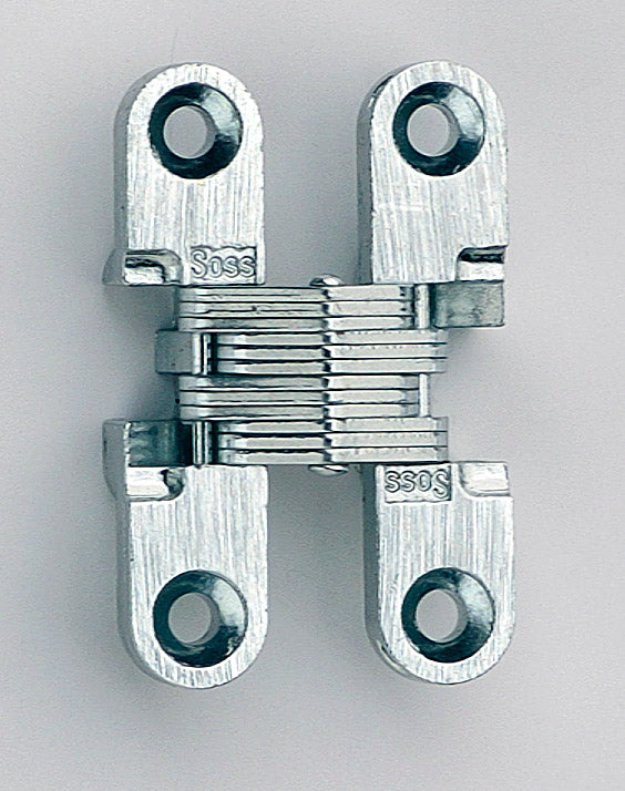 Soss 101CUS26D 3/8" to 1-11/16" Light Duty Invisible Hinge for 1/2" to 5/8" Doors Satin Chrome Finish