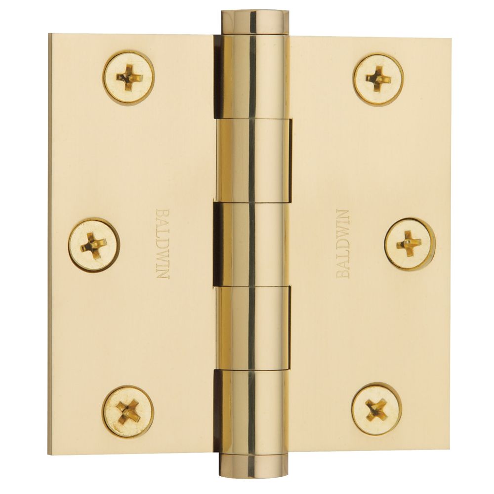 Baldwin 1030003I 3" x 3" Mortise Square Hinge Lifetime Brass Finish
