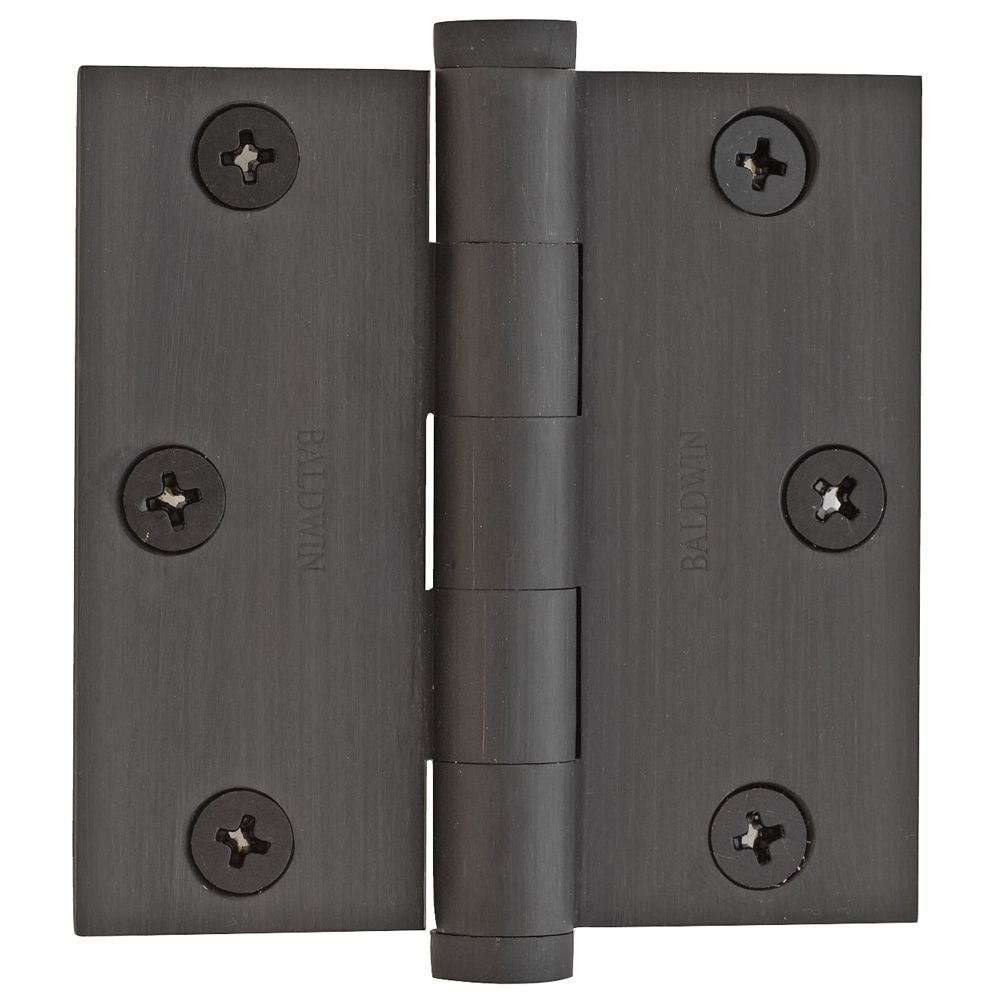Baldwin 1030102I 3" x 3" Mortise Square Hinge Oil Rubbed Bronze Finish