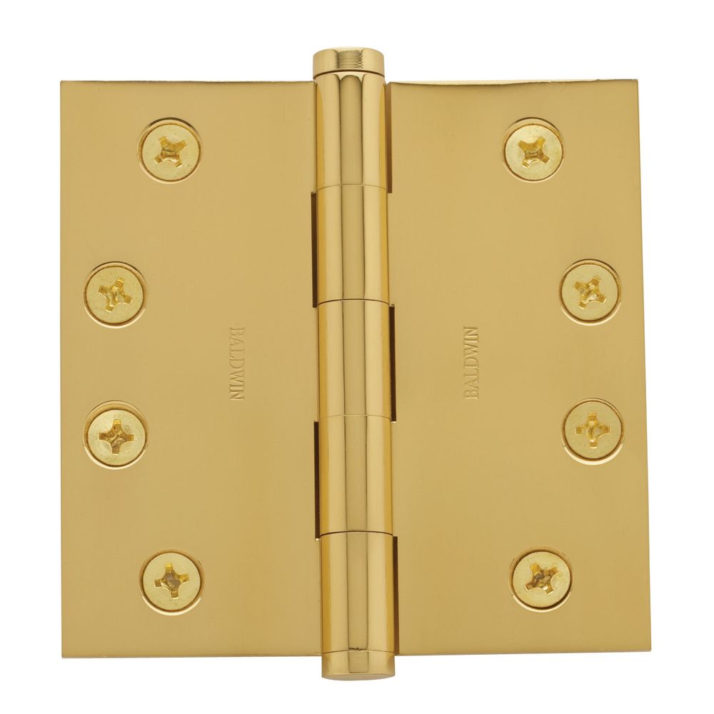 Baldwin 1040003I 4" x 4" Mortise Square Hinge Lifetime Brass Finish