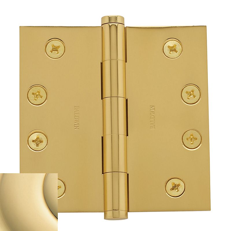 Baldwin 1040031I 4" x 4" Mortise Square Hinge Unlacquered Brass Finish
