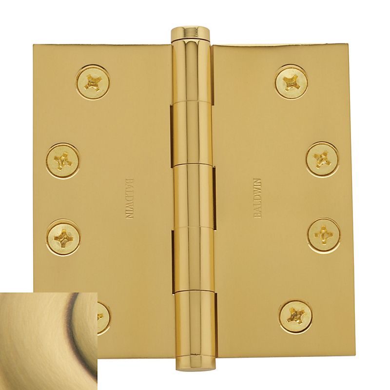Baldwin 1040060I 4" x 4" Mortise Square Hinge Satin Brass and Brown Finish