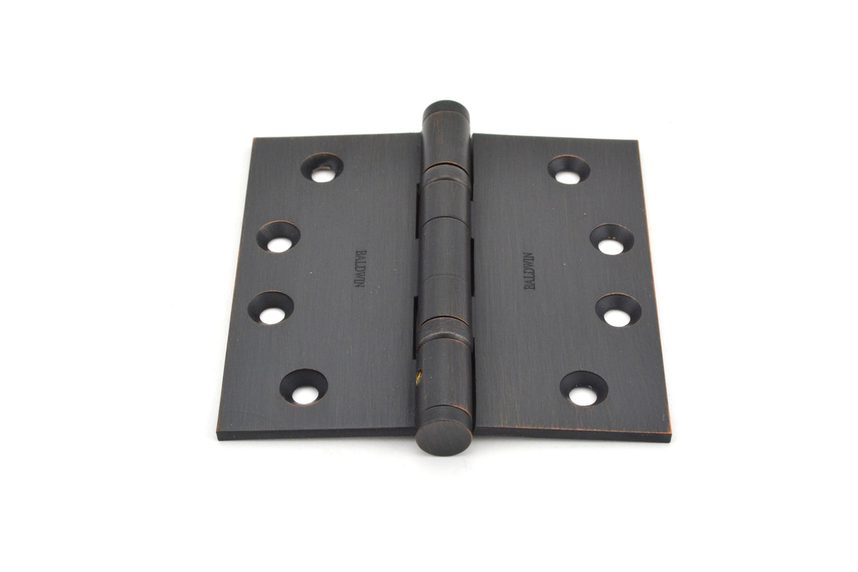 Baldwin 1041112INRP 4" x 4" Ball Bearing Mortise Square Hinge Non-Removable Pin Venetian Bronze Finish