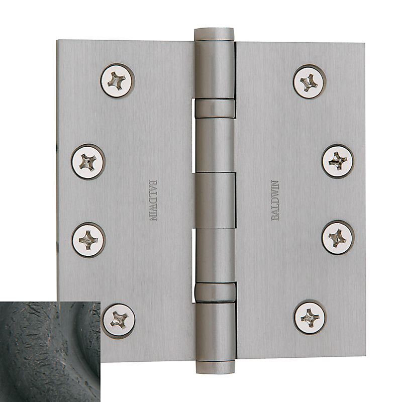 Baldwin 1041402I 4" x 4" Ball Bearing Mortise Square Hinge Distressed Oil Rubbed Bronze Finish
