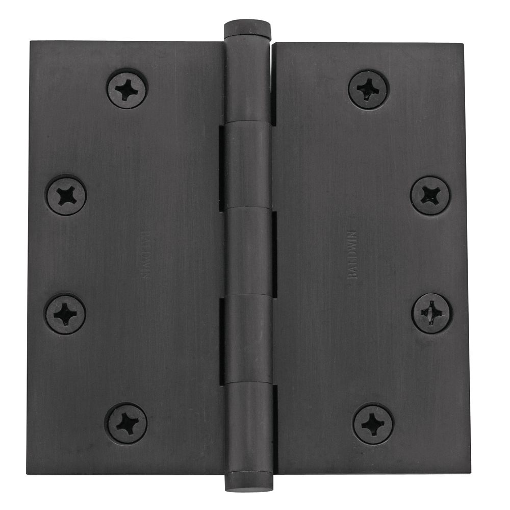 Baldwin 1045102I 4-1/2" x 4-1/2" Mortise Square Hinge Oil Rubbed Bronze Finish
