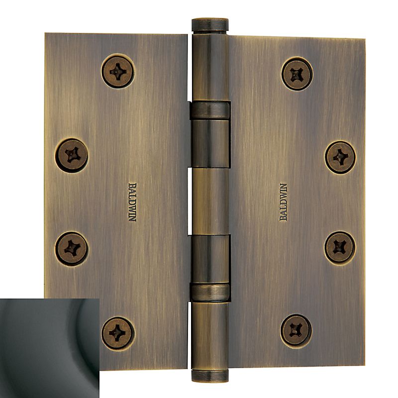 Baldwin 1046102INRP 4-1/2" x 4-1/2" Ball Bearing Mortise Square Hinge Non-Removable Pin Oil Rubbed Bronze Finish