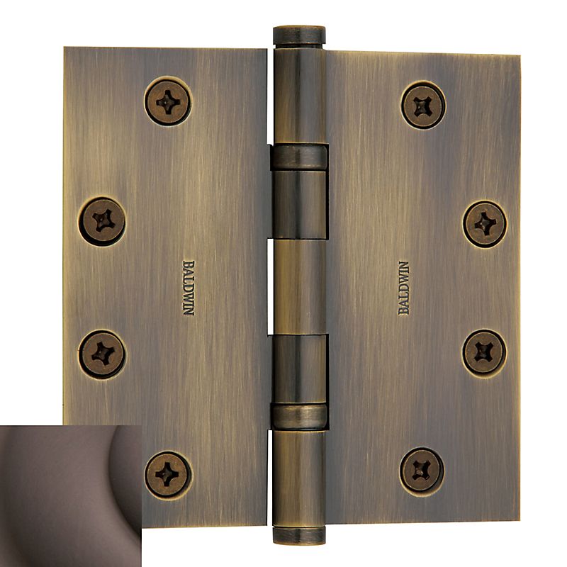 Baldwin 1046112I 4-1/2" x 4-1/2" Ball Bearing Mortise Square Hinge Venetian Bronze Finish