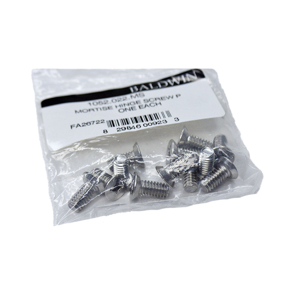 Baldwin 1052022MS 022 MS #12 Screw Pack (12/PACK) Bright Nickel Finish