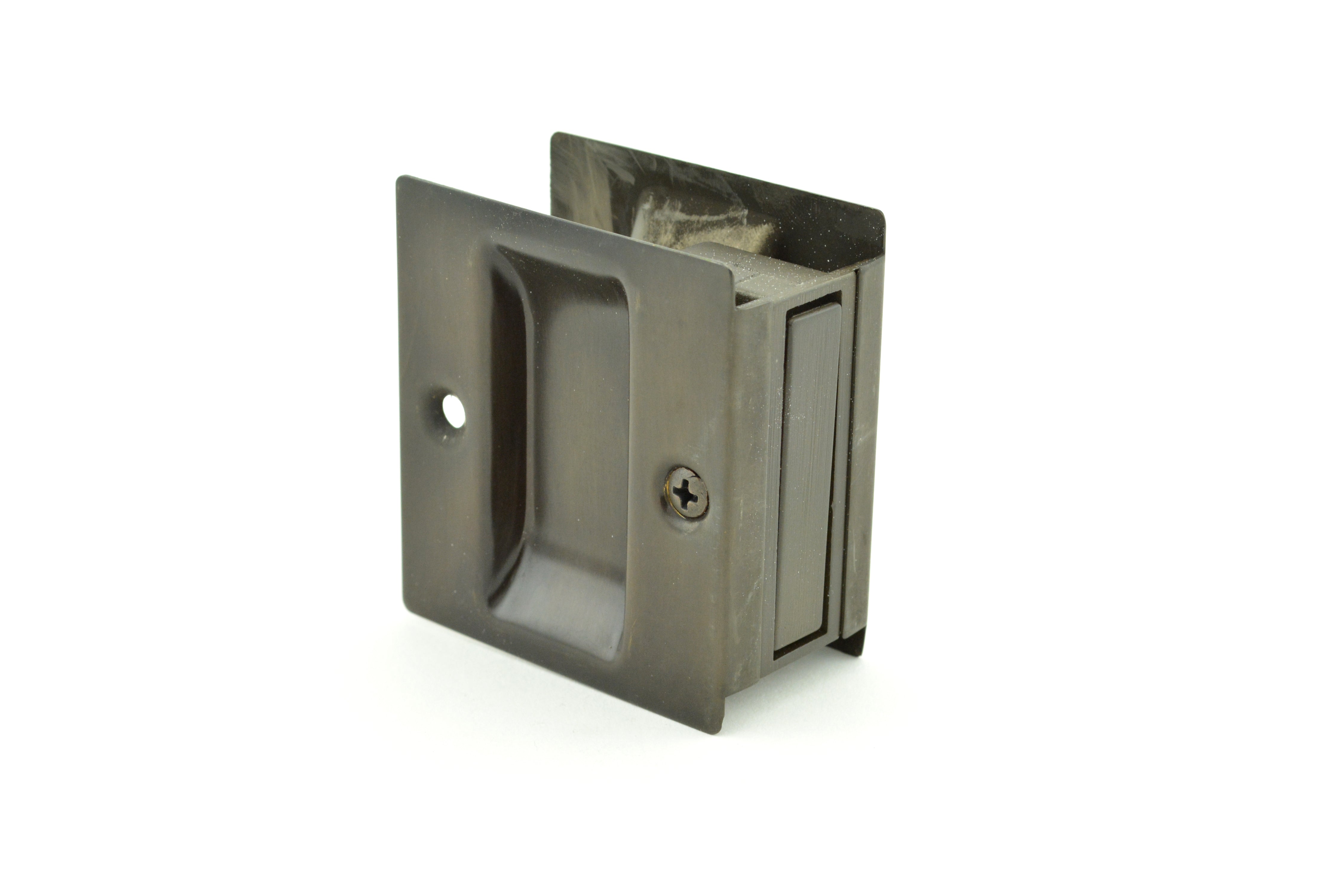 Trimco 1064613 Passage Pocket Door Lock Square Cutout Oil Rubbed Bronze Finish Main image