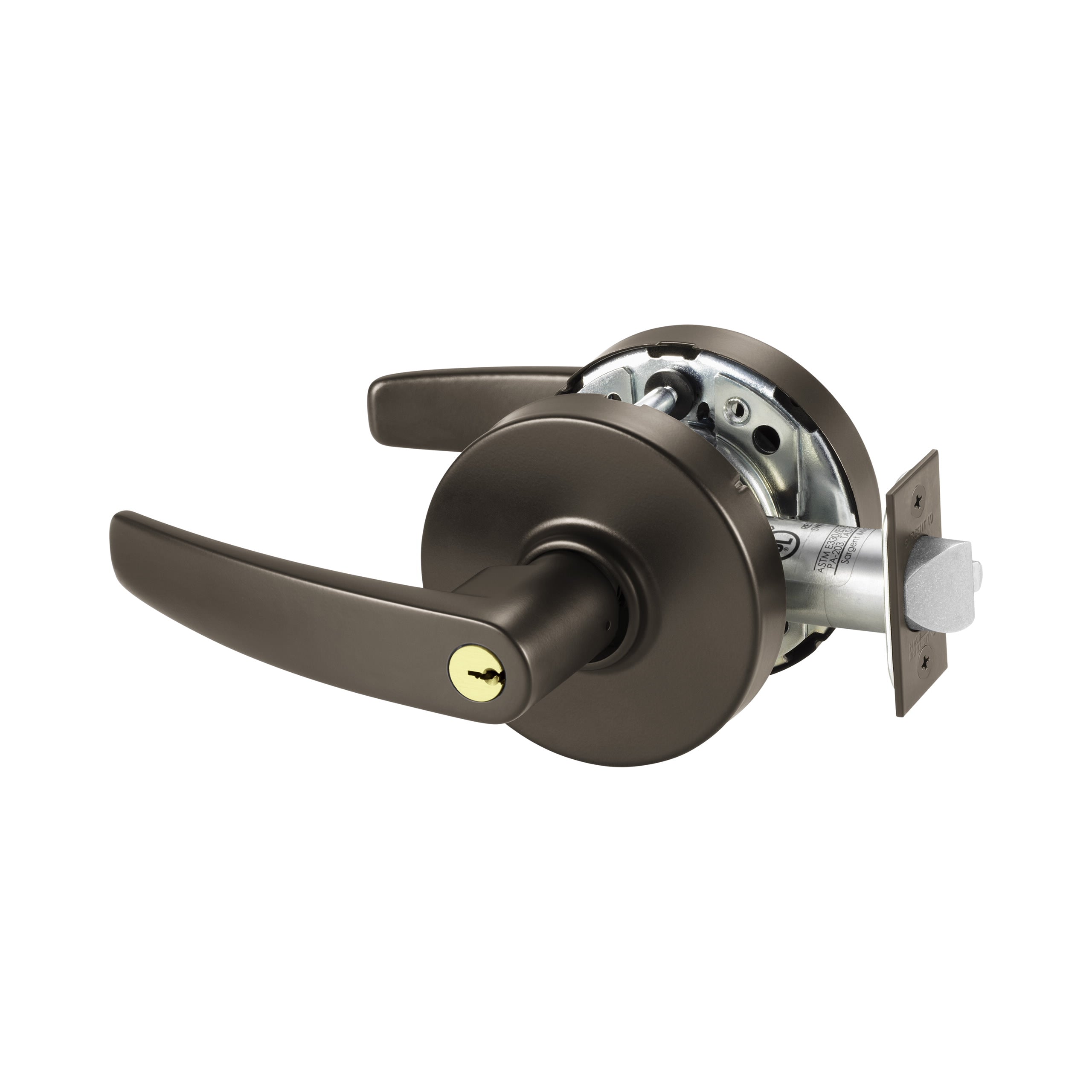 Sargent 10XG04LB10BE Storeroom or Closet (F86) Cylindrical Lever Lock Grade 1 with B Lever and L Rose with LA Keyway KD and ASA Strike Dark Bronze Finish Main image
