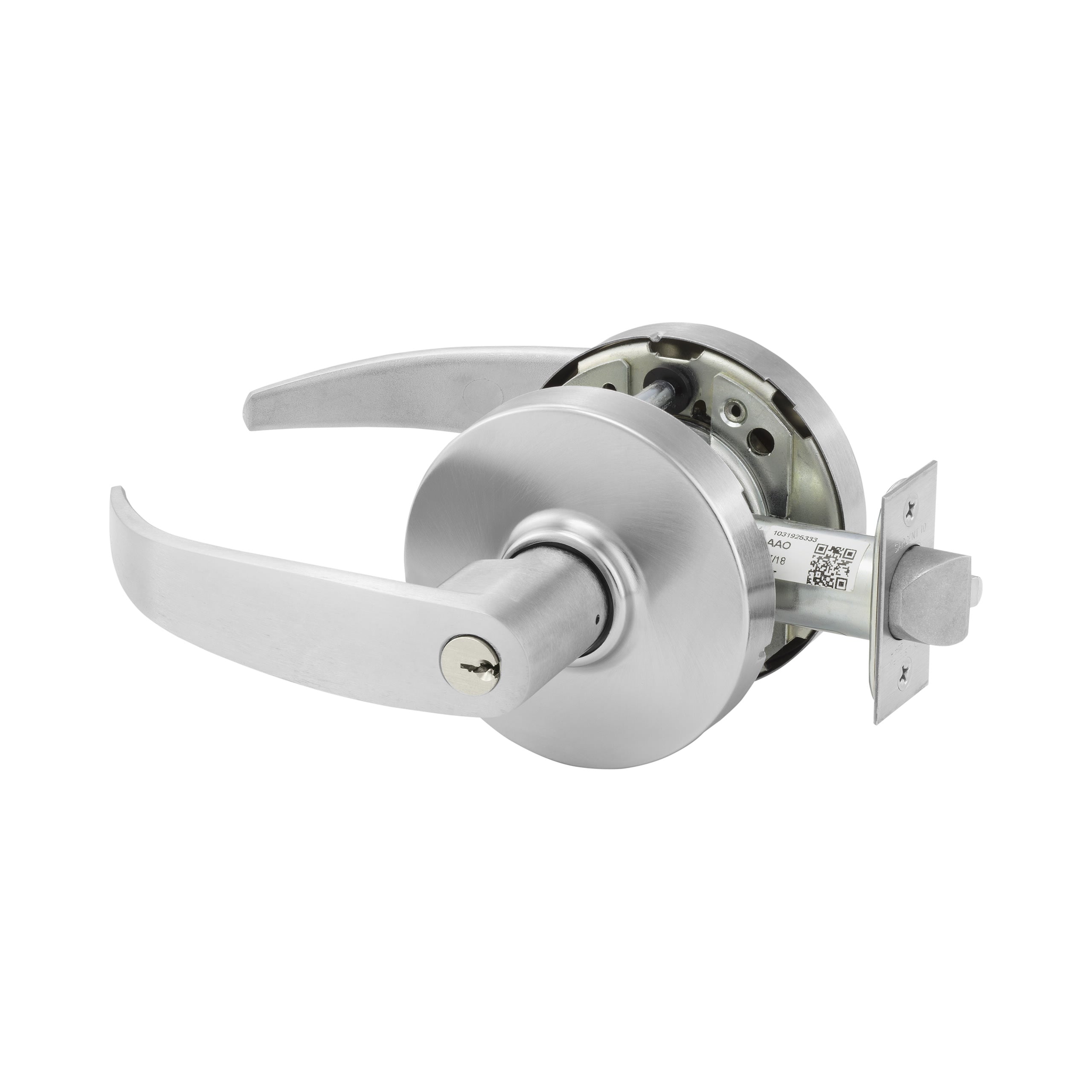 Sargent 10XG04LP26D Storeroom or Closet (F86) Cylindrical Lever Lock Grade 1 with P Lever and L Rose with LA Keyway KD and ASA Strike Satin Chrome Finish Main image