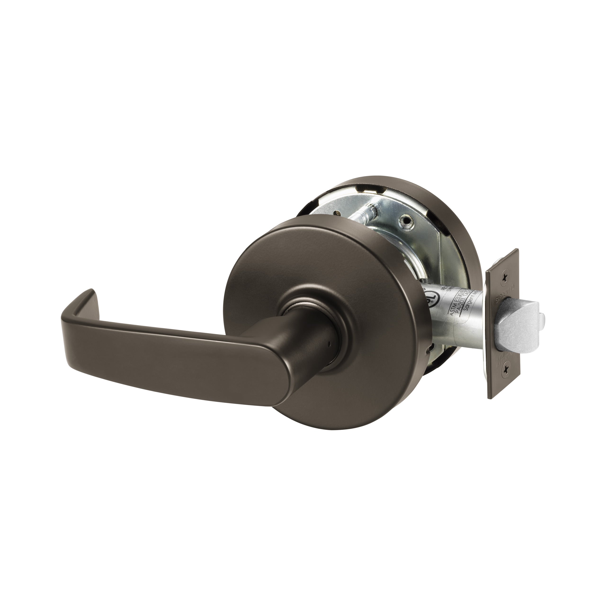 Sargent 10XG153LL10BE Exit Communicating Cylindrical Lever Lock Grade 1 with L Lever and L Rose with ASA Strike Dark Bronze Finish Main image