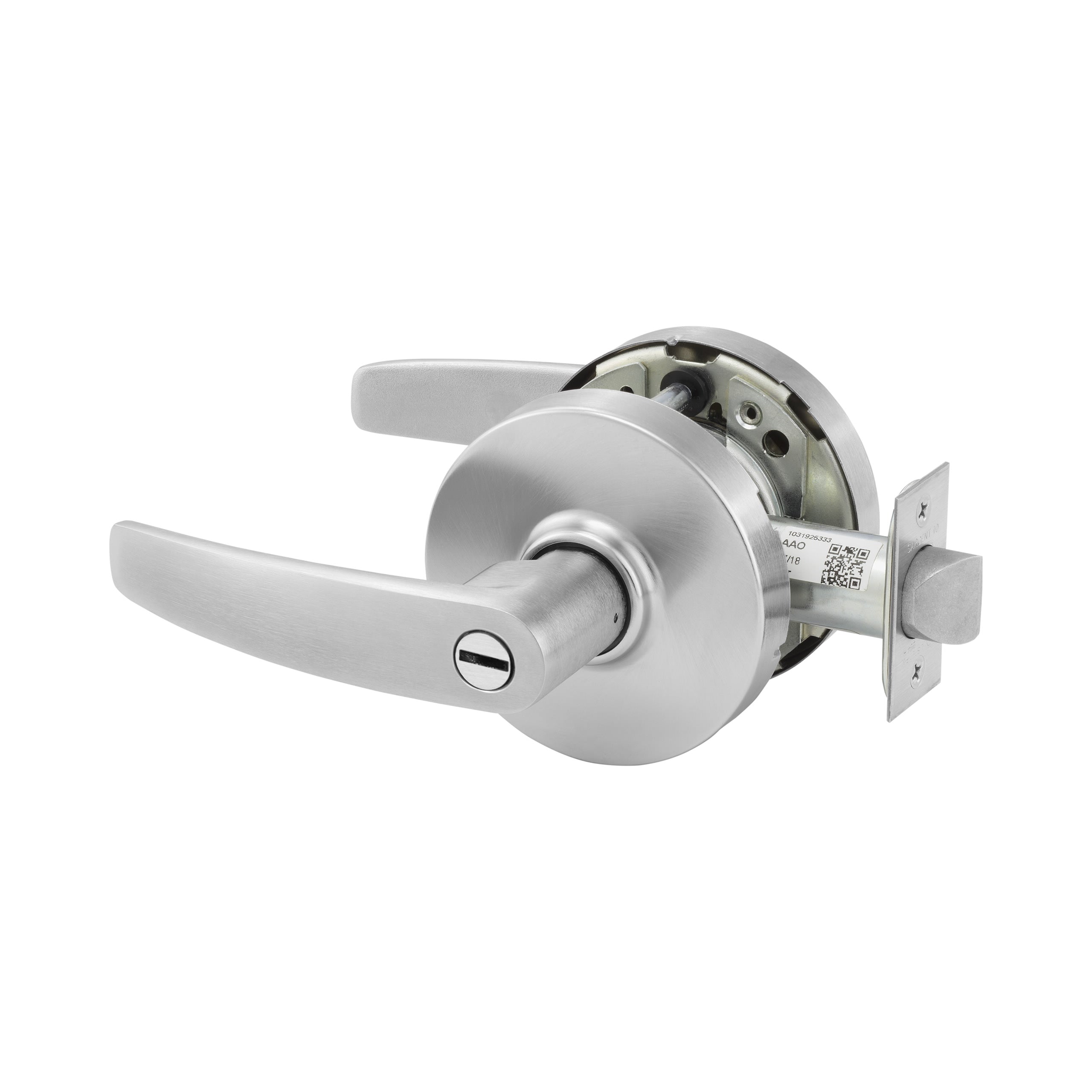 Sargent 10XU65LB26D Privacy (F76A) Cylindrical Lever Lock Grade 1 with B Lever and L Rose with ASA Strike Satin Chrome Finish Main image
