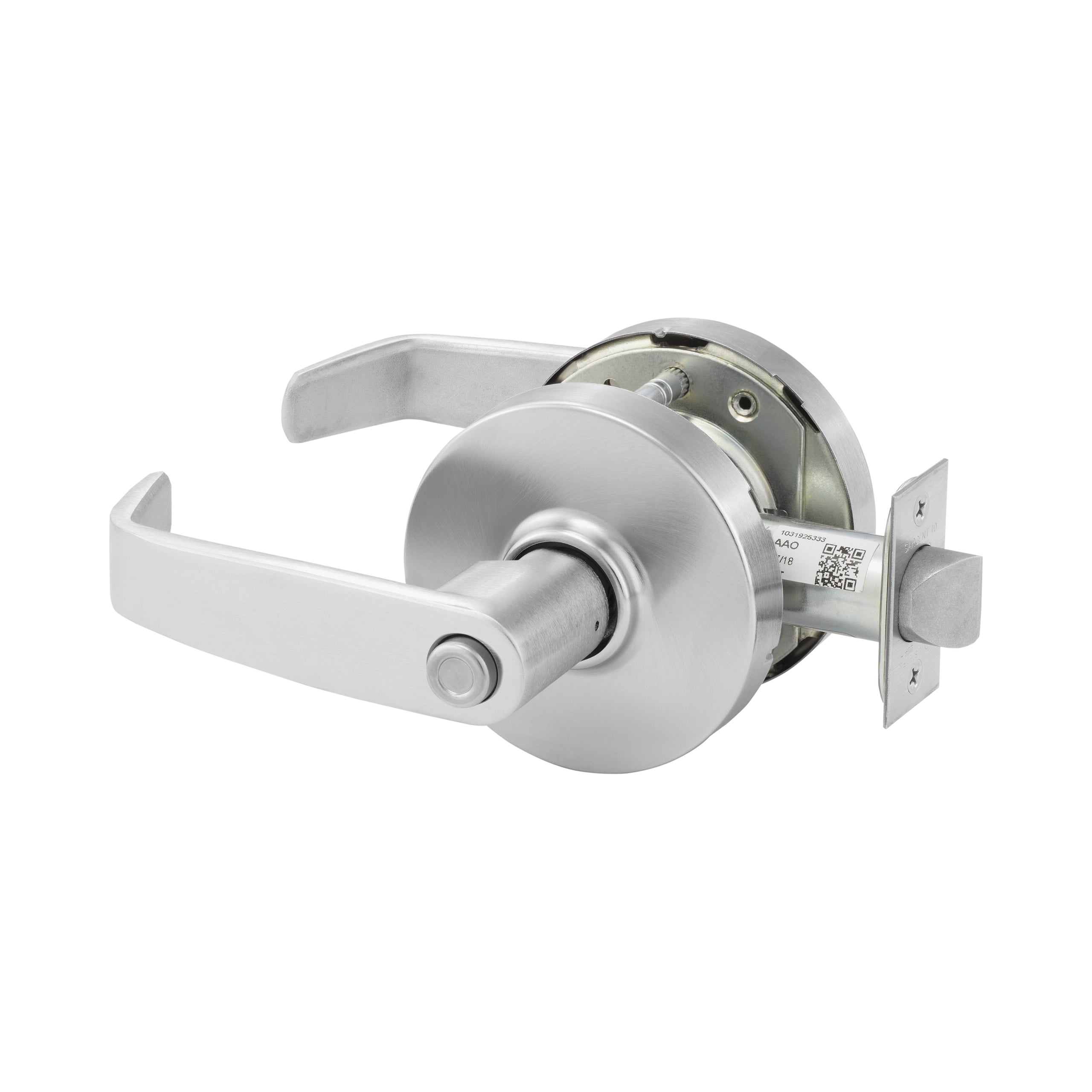 Sargent 10XU65LL26D Privacy (F76A) Cylindrical Lever Lock Grade 1 with L Lever and L Rose with ASA Strike Satin Chrome Finish Main image