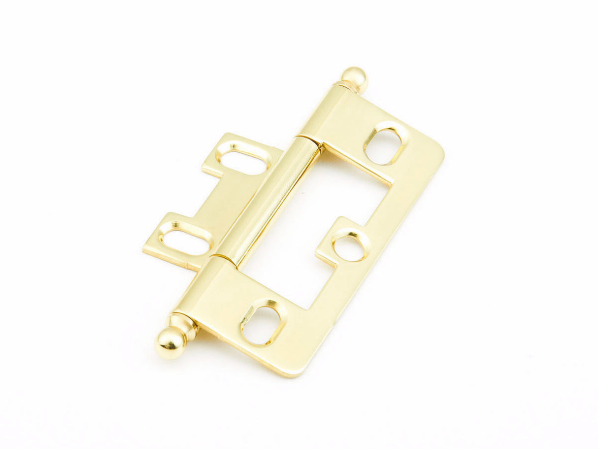 Schaub 1100B-03 Ball Tip Non-Mortise Cabinet Hinge Bright Brass Finish