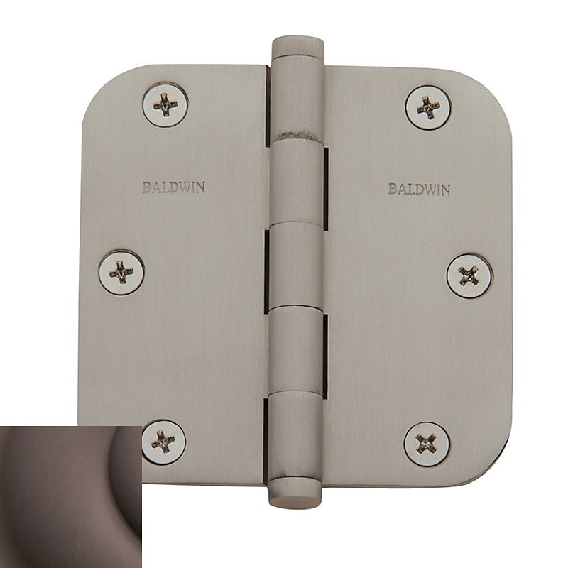 Baldwin 1135112I 3-1/2" x 3-1/2" - 5/8" Radius Mortise Hinge Venetian Bronze Finish