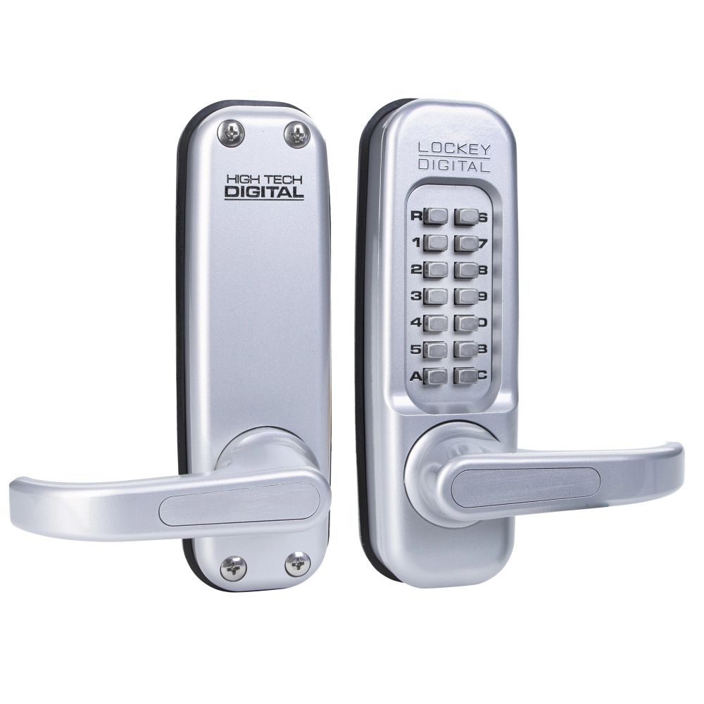 Lockey 1150SCMG Mechanical Keyless Heavy Duty Lever Lock with Single Combination Satin Chrome Marine Grade Finish Main image