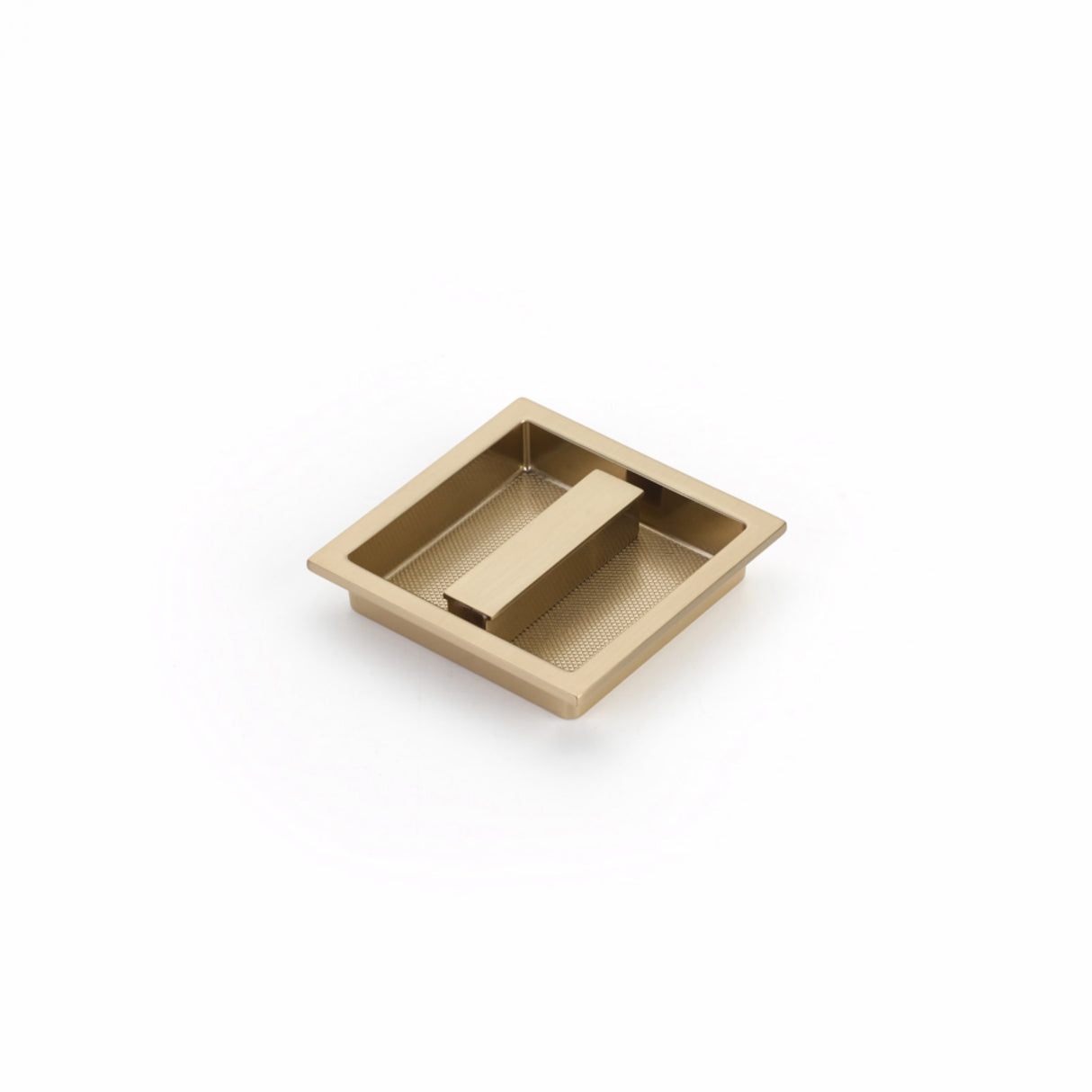 Schaub 1207-SSB 3-7/8" x 3-7/8" Modo Centered Recessed Pull Signature Satin Brass Finish