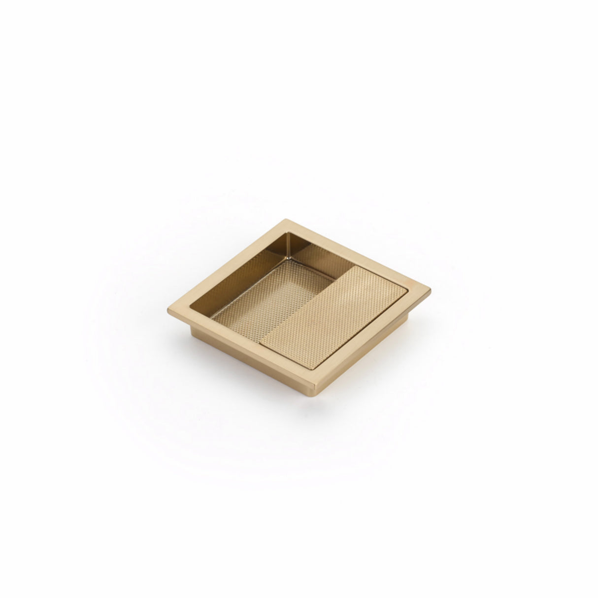 Schaub 1208-SSB 3-7/8" x 3-7/8" Modo Offset Recessed Pull Signature Satin Brass Finish