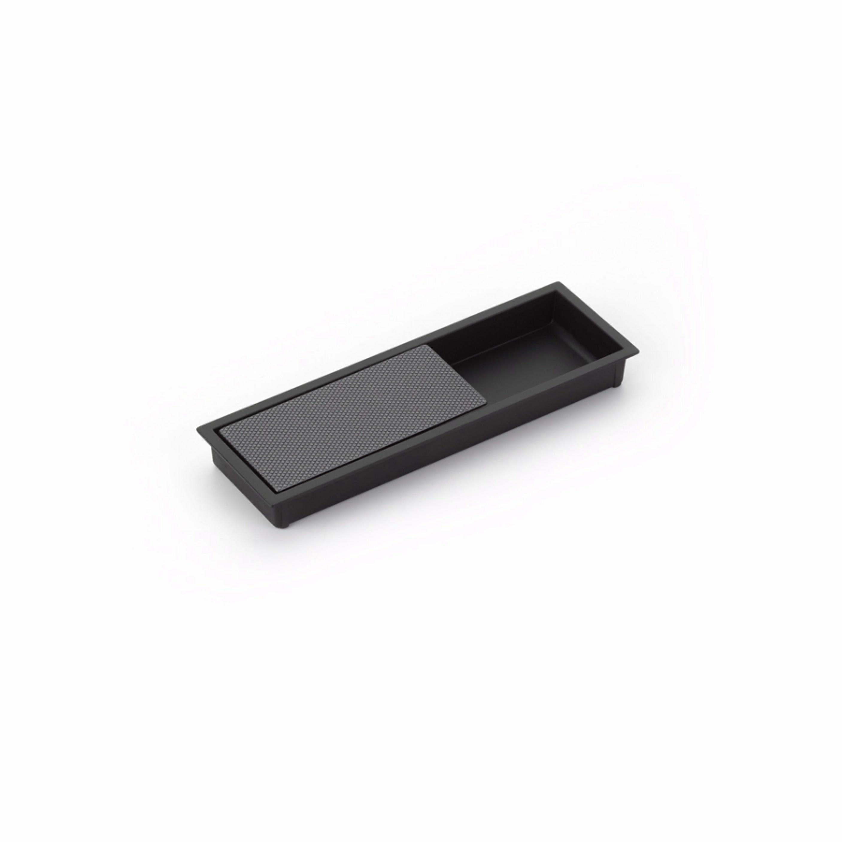 Schaub 1210-MB-GM 6-1/4" x 2" Modo Recessed Cabinet Pull Matte Black and Gun Metal Finish Main image