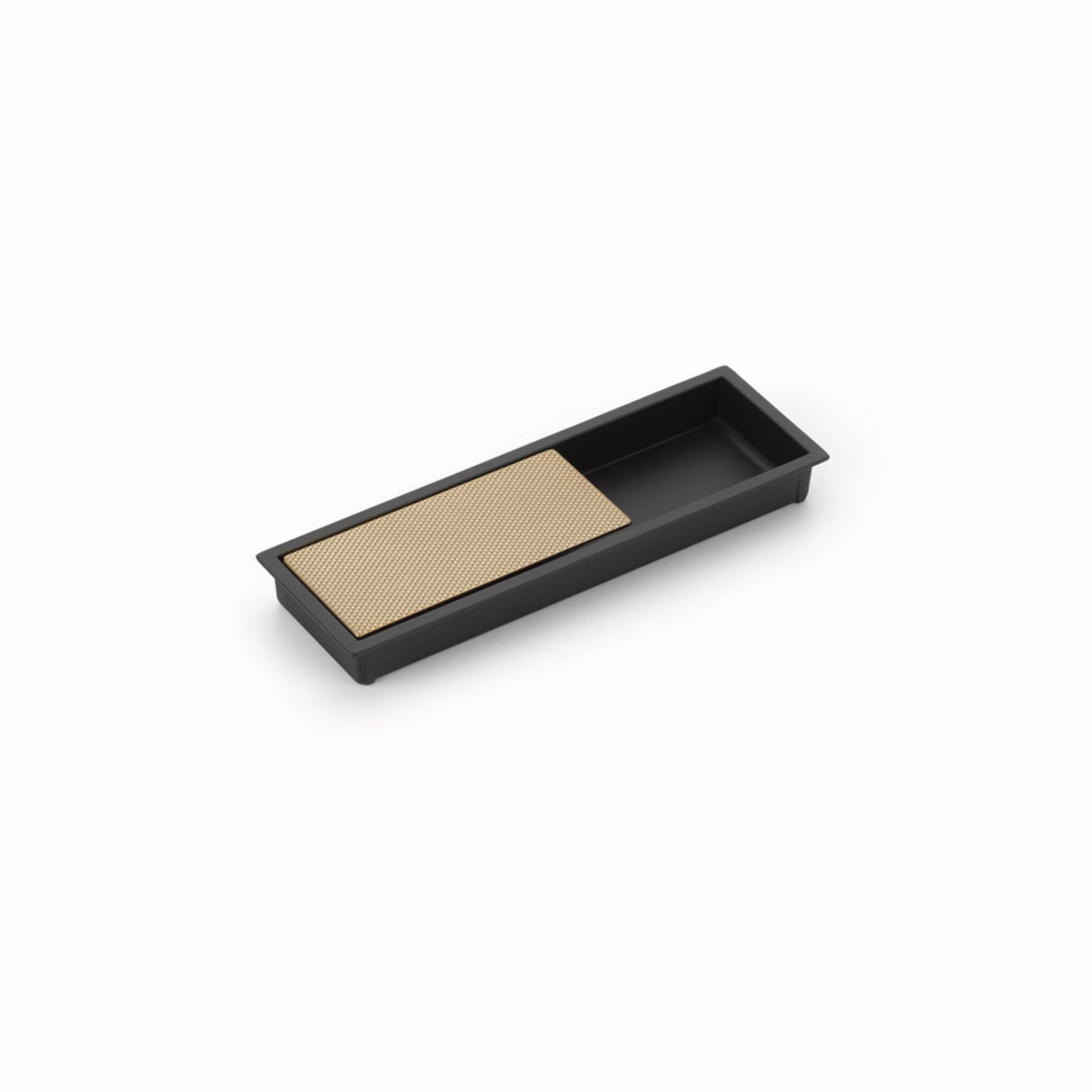 Schaub 1210-MB-SSB 6-1/4" x 2" Modo Recessed Cabinet Pull Matte Black and Signature Satin Brass Finish