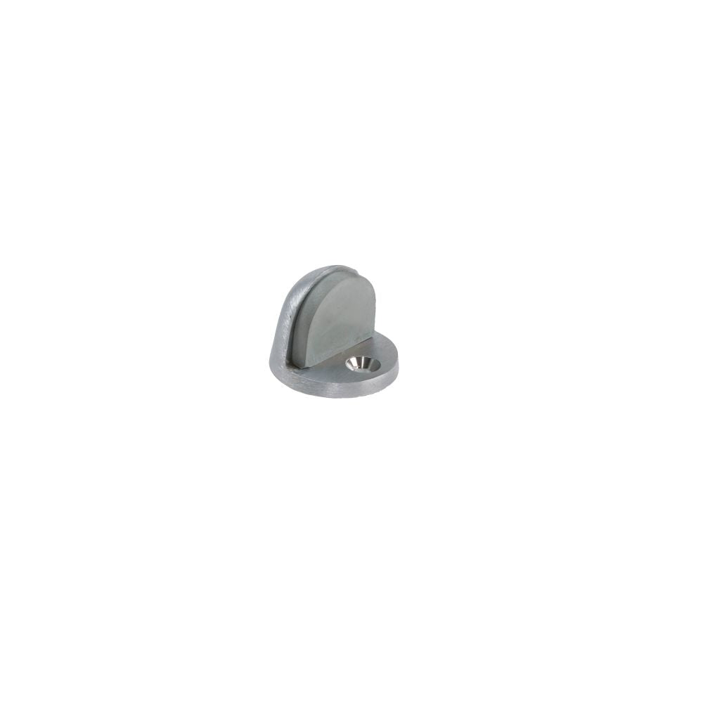 Trimco 1211626 Cast Universal Dome Stop with Low Rise Lip and High Rise Rubber Satin Chrome Finish Main image