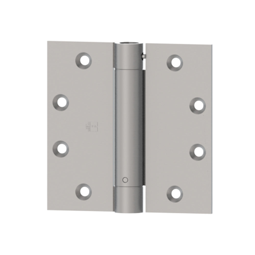 Hager 125041215.1 4-1/2" x 4-1/2" Full Mortise Single Acting Square Corner Spring Hinge Single Box # 140420 Satin Nickel Finish Main image