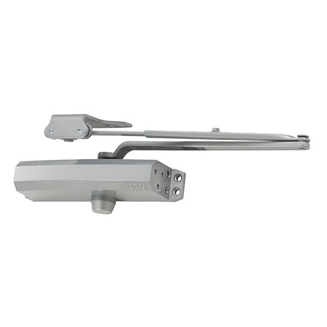 LCN 1250RWPAAL Parallel Arm Adjustable 1-5 Surface Mounted Regular Door Closer with TBSRT Thru Bolts 689 Aluminum Finish Main image