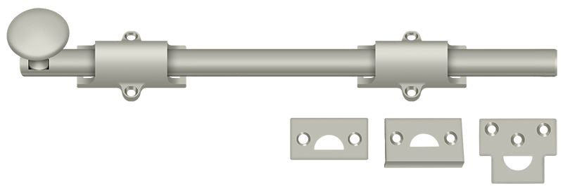 Deltana 12SB15 12" Surface Bolt; Heavy Duty; Satin Nickel Finish Main image