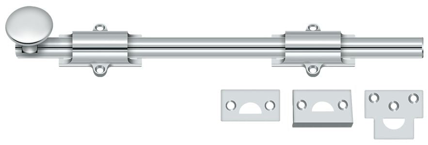 Deltana 12SB26 12" Surface Bolt; Heavy Duty; Bright Chrome Finish Main image