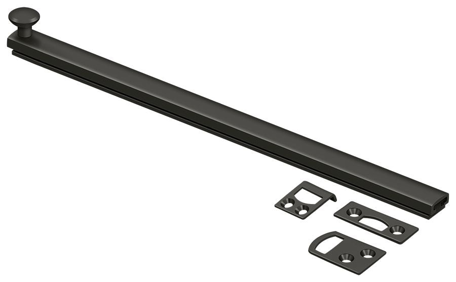 Deltana 12SBCS10B 12" Surface Bolt; Concealed Screw; Heavy Duty; Oil Rubbed Bronze Finish Main image