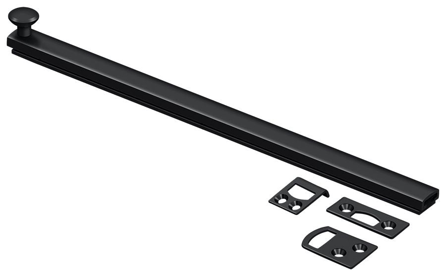 Deltana 12SBCS19 12" Surface Bolt; Concealed Screw; Heavy Duty; Black Finish Main image