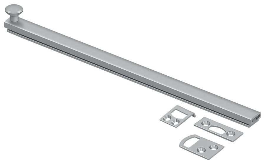 Deltana 12SBCS26D 12" Surface Bolt; Concealed Screw; Heavy Duty; Satin Chrome Finish