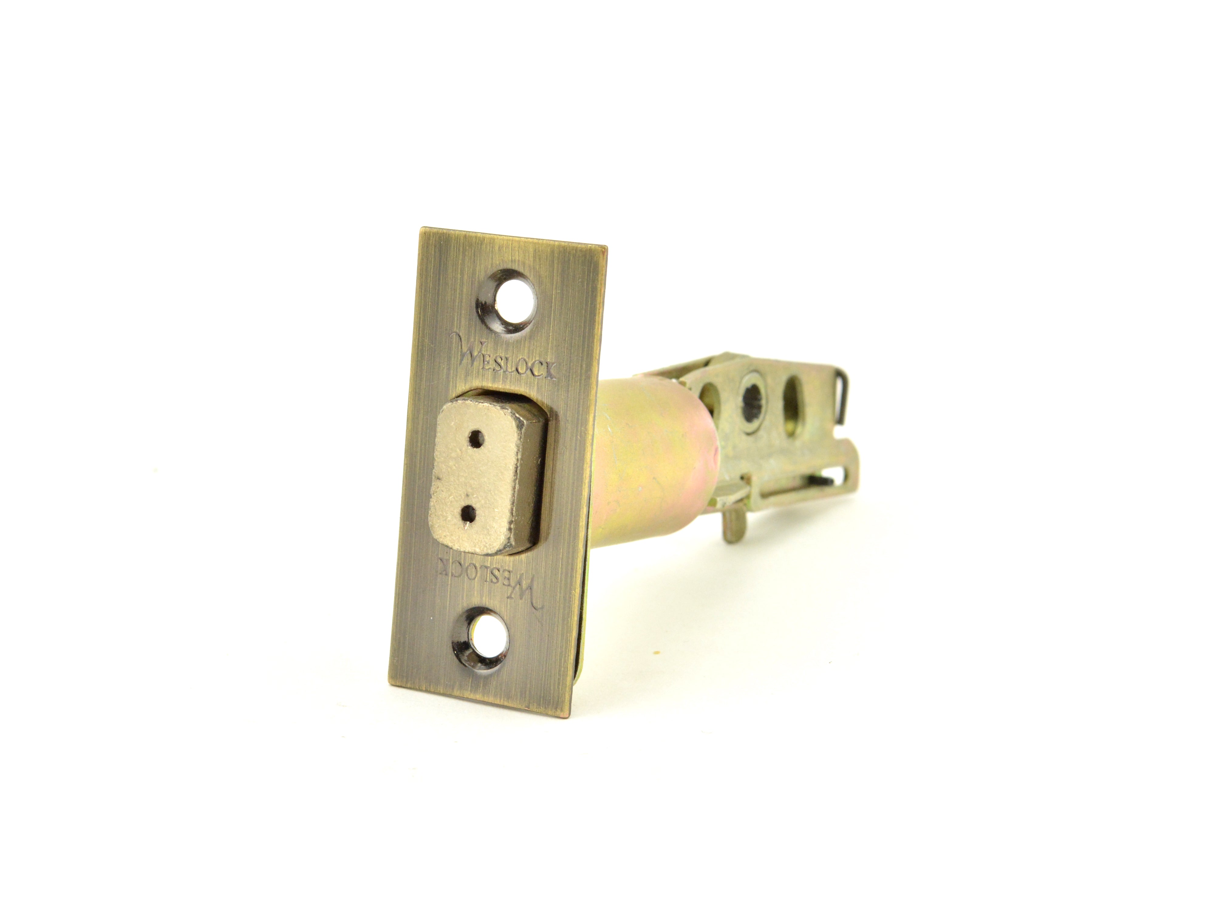 Weslock 14232XA-SL Dual Option 2-3/8" Deadbolt Antique Brass Finish Main image