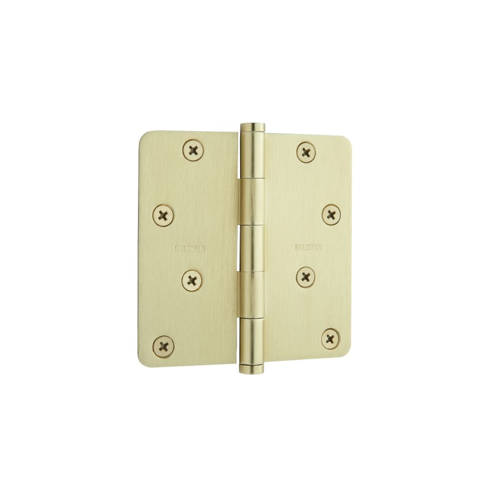 Baldwin 1440044I 4" x 4" - 1/4" Radius Mortise Hinge Lifetime Satin Brass Finish