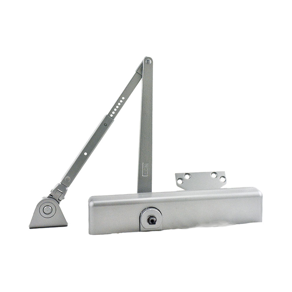 LCN 1461HWPAAL Parallel Arm Adjustable 1-6 Surface Mounted Hold Open Door Closer with TBSRT Thru Bolts 689 Aluminum Finish Main image