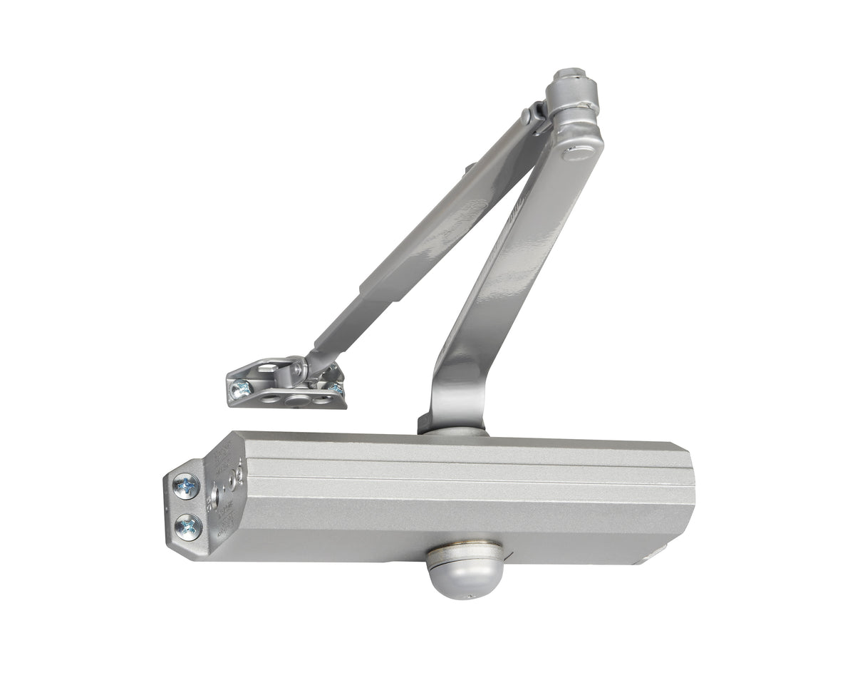 Norton 1601689 Adjustable Medium Duty Surface Mounted Door Closer with Sex Nuts Aluminum Finish