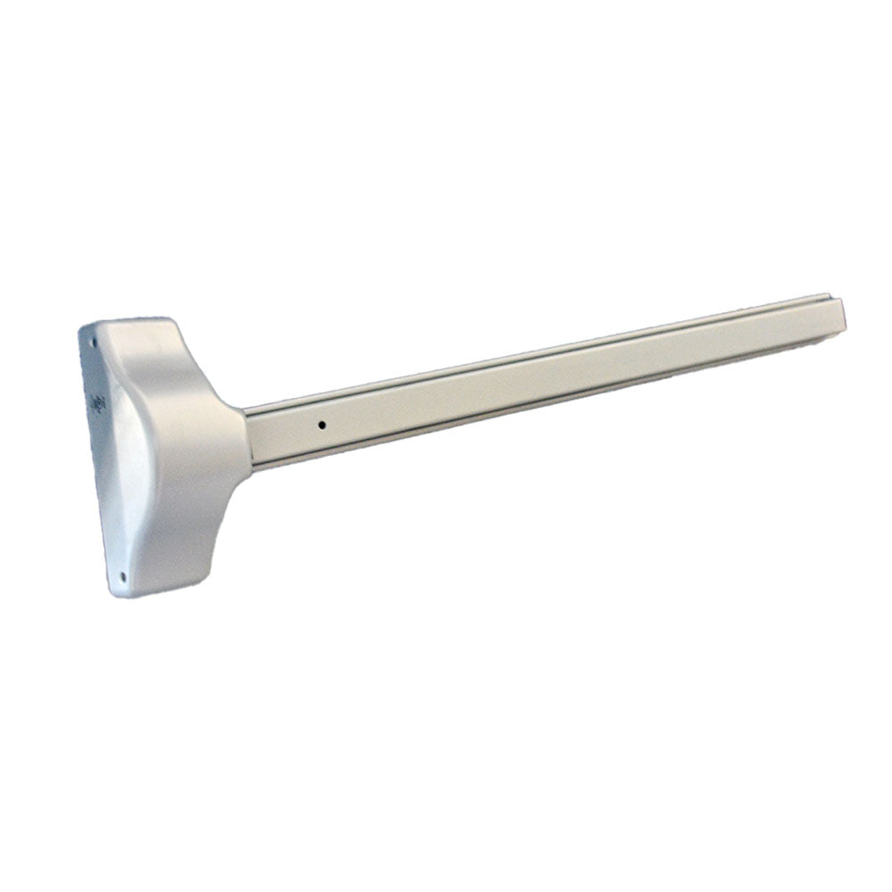 ASSA Abloy Accentra 181036689LHR Left Hand Reverse 3' x 7' Exit Only Economy Surface Vertical Rod Exit Device 689 Aluminum Finish Main image
