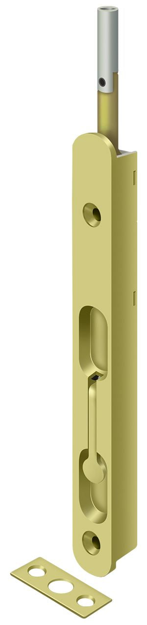 Deltana 18EFBZ3 18" Extension Flush Bolt; Solid Brass; Bright Brass Finish Main image