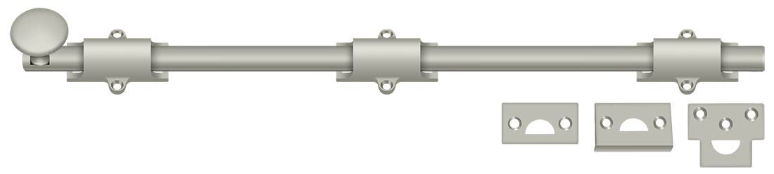 Deltana 18SB15 18" Surface Bolt; Heavy Duty; Satin Nickel Finish Main image