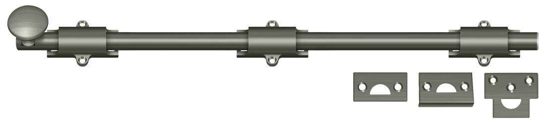 Deltana 18SB15A 18" Surface Bolt; Heavy Duty; Antique Nickel Finish Main image