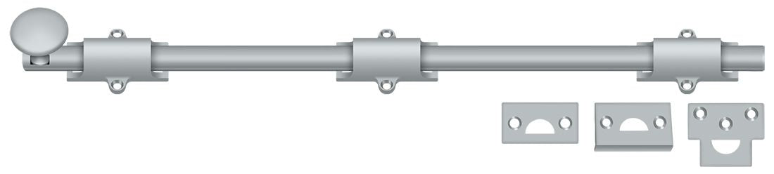 Deltana 18SB26D 18" Surface Bolt; Heavy Duty; Satin Chrome Finish Main image