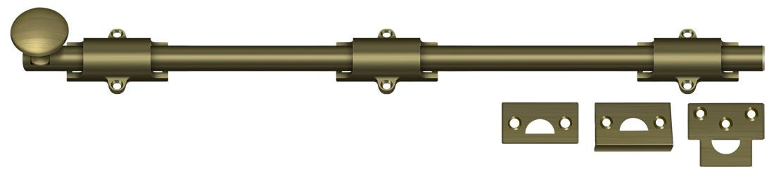 Deltana 18SB5 18" Surface Bolt; Heavy Duty; Antique Brass Finish Main image