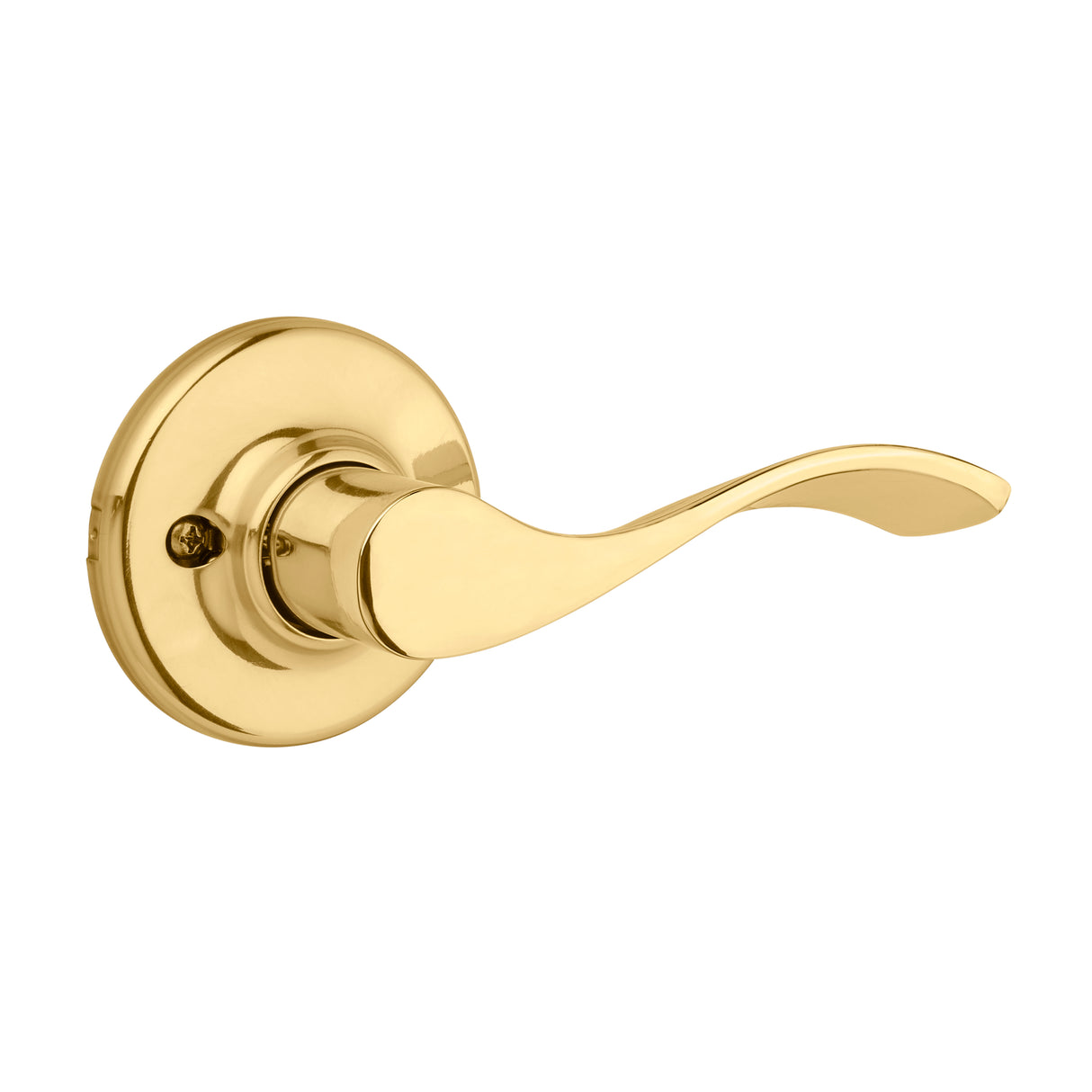 Kwikset 200BL-3 Balboa Lever Passage Door Lock with 6AL Latch and RCS Strike Bright Brass Finish