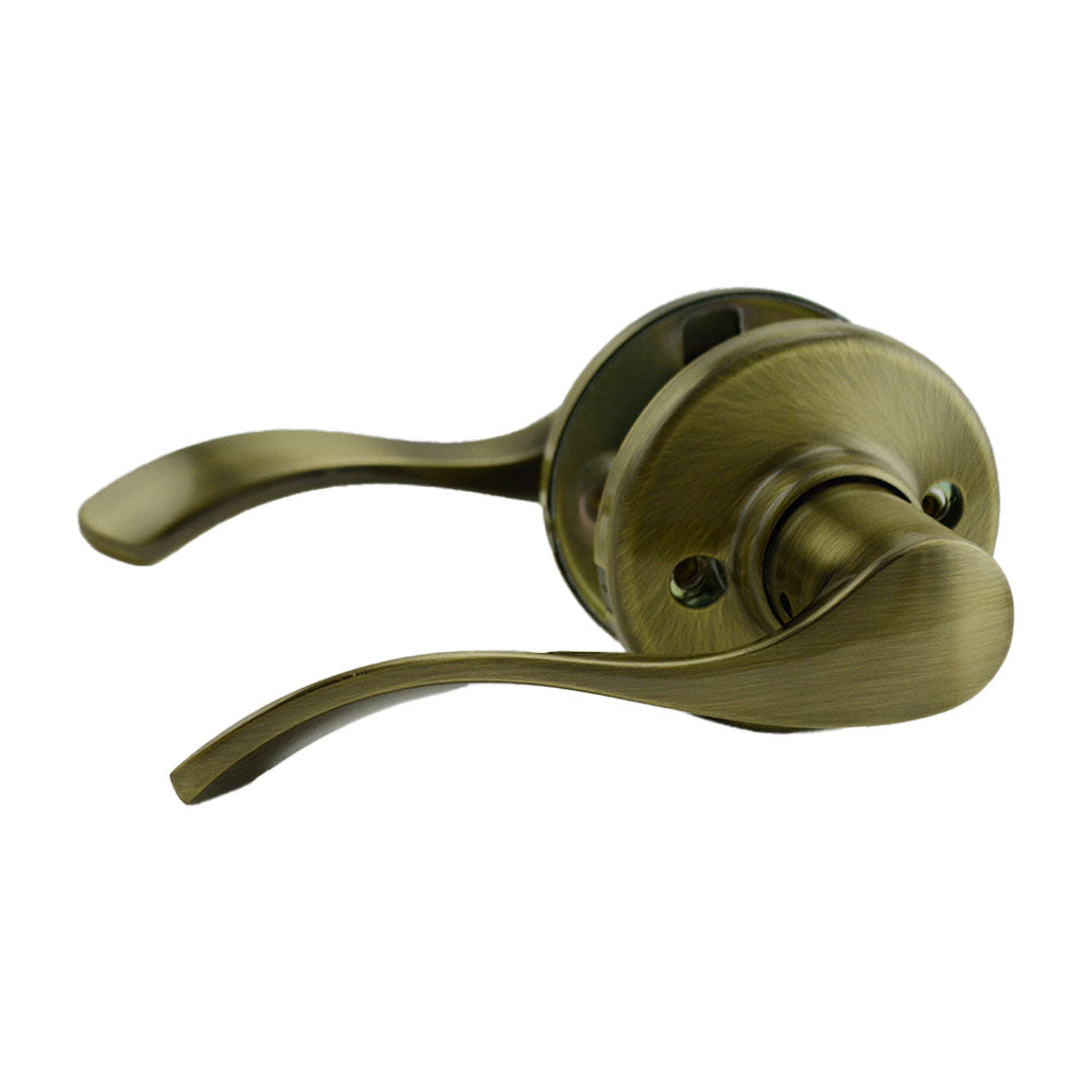 Kwikset 200BL-5 Balboa Lever Passage Door Lock with 6AL Latch and RCS Strike Antique Brass Finish