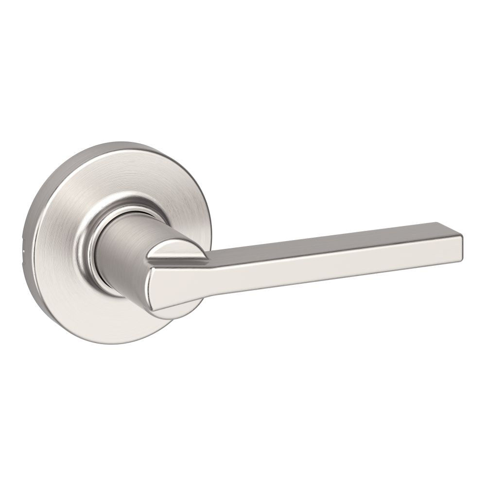 Kwikset 200CSLRDT-15 Casey Lever with Round Rose Passage Door Lock with 6AL Latch and RCS Strike Satin Nickel Finish
